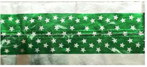 Star Pattern Cake Frill - Green and Silver - Click Image to Close